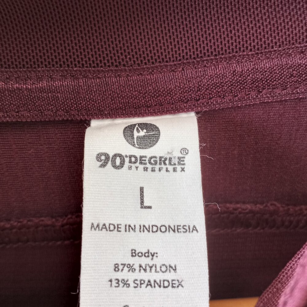 '90 Degree' by Reflex Burgundy Cropped Top Size L NWOT - Picture 5 of 14